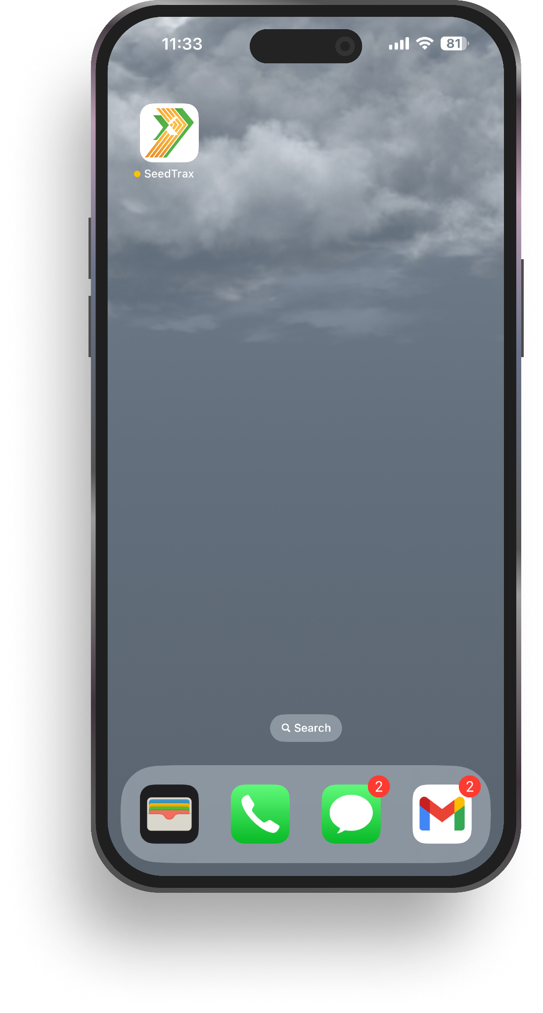 SeedTrax mobile app on iPhone